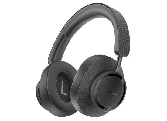 Promate Serene High-Definition Hybrid ANC Headphones with 360° Spatial Audio up to 40 Hour Playtime - Black